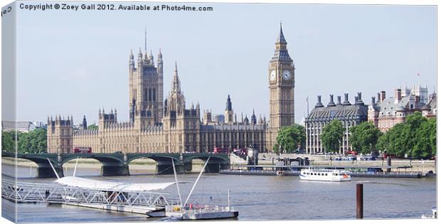 Looking over the Thames Canvas Print by Zoey Gall