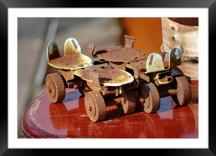 Rusty Old Rollers Framed Mounted Print by Karen Martin