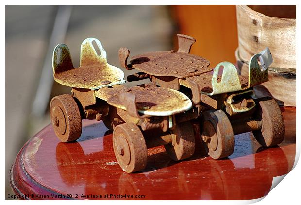 Rusty Old Rollers Print by Karen Martin