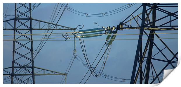 Electric Pylons in Norfolk Print by John Boekee