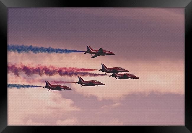 Red Arrows Framed Print by John Ellis