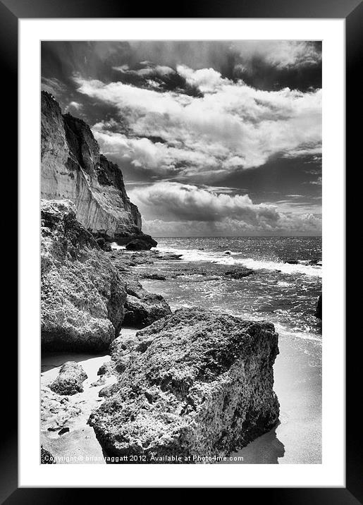 Portugal beach and rock -hdr infrared Framed Mounted Print by Brian  Raggatt