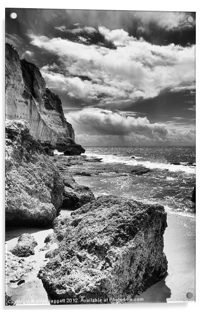 Portugal beach and rock -hdr infrared Acrylic by Brian  Raggatt