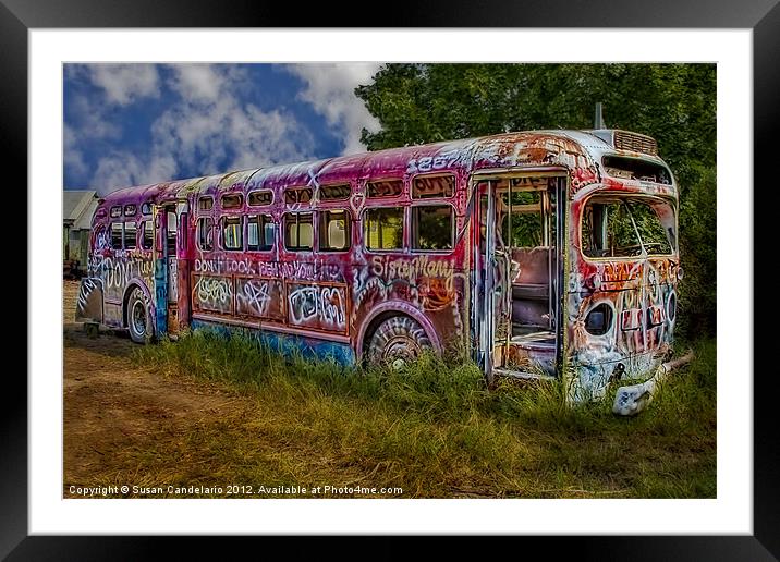Graffiti Bus Art Framed Mounted Print by Susan Candelario