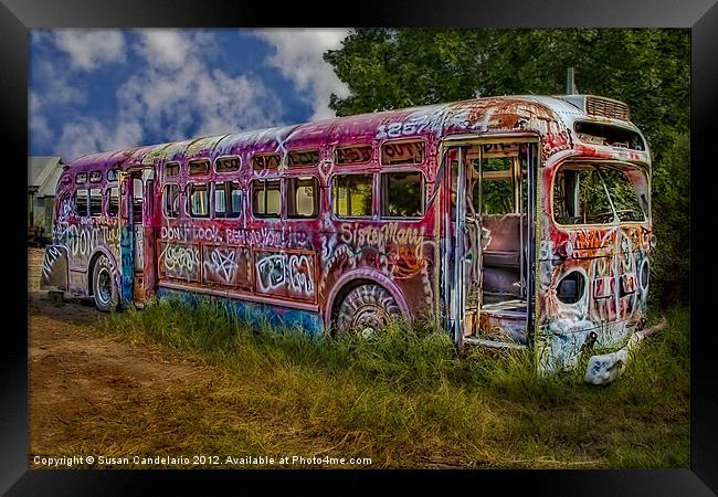 Graffiti Bus Art Framed Print by Susan Candelario