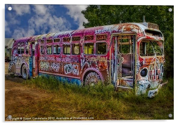 Graffiti Bus Art Acrylic by Susan Candelario