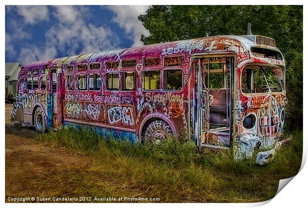 Graffiti Bus Art Print by Susan Candelario