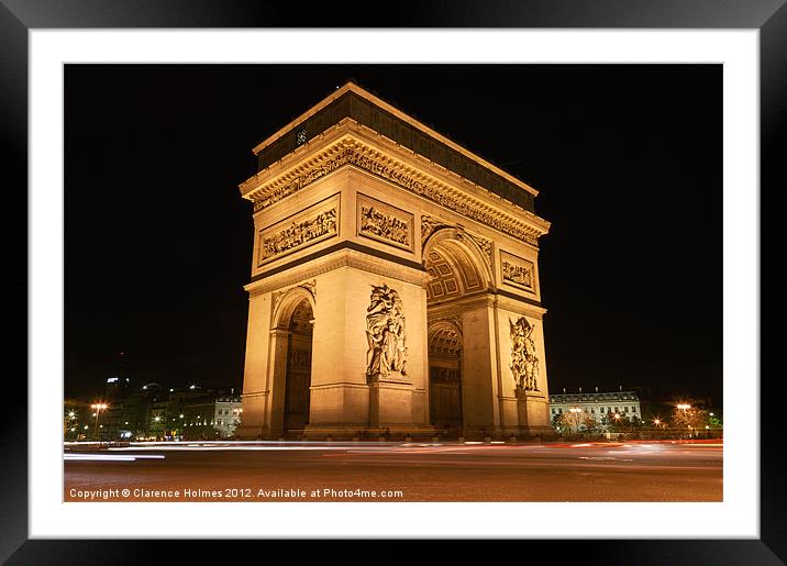 Arc de Triomphe at Night II Framed Mounted Print by Clarence Holmes