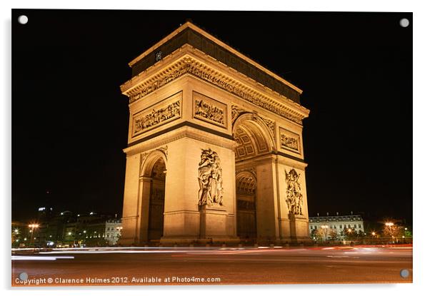 Arc de Triomphe at Night II Acrylic by Clarence Holmes