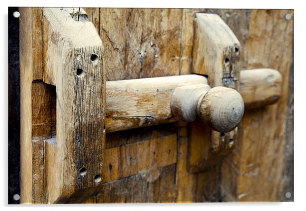 Wooden door bolt detail Acrylic by Arfabita  
