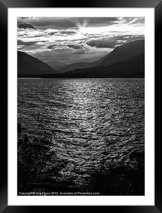 Sunset - Loch Linnhe near Fort William, Scotland Framed Mounted Print by Zoe Ferrie