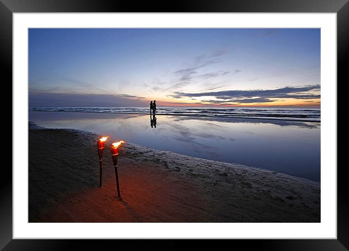 Romantic evening at the beach Framed Mounted Print by peter schickert