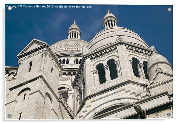 La basilique du Sacré-Coeur I Acrylic by Clarence Holmes