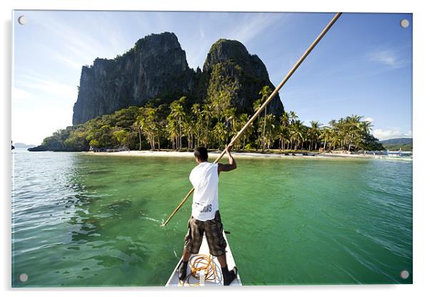 Philippines outrigger boat Acrylic by peter schickert