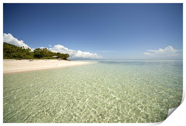 Beautiful beach on Pandan Island Print by peter schickert