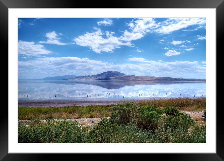 Great Salt Lake and Antelope Island Framed Mounted Print by World Images