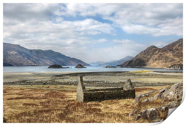 Ruin at Loch Hourn Print by World Images