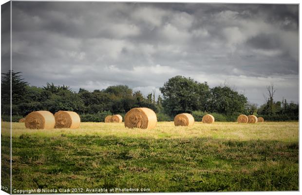Bales Of Straw Canvas Print by Nicola Clark