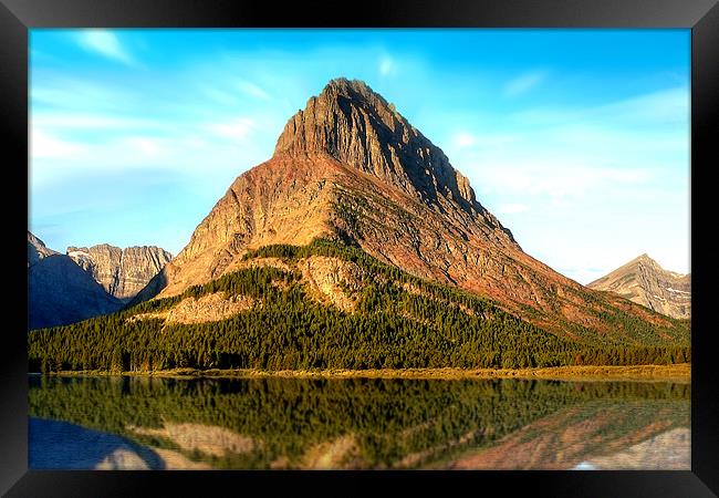 Mount Grinnell and Swiftcurrent Lake Framed Print by World Images