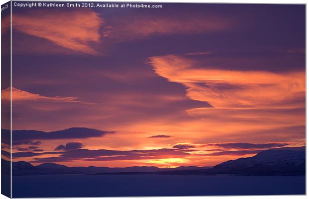 Clouds at sunrise in Lapland Canvas Print by Kathleen Smith (kbhsphoto)