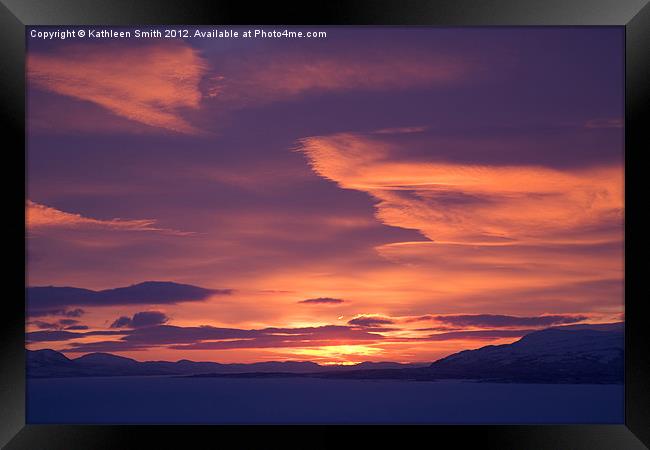 Clouds at sunrise in Lapland Framed Print by Kathleen Smith (kbhsphoto)