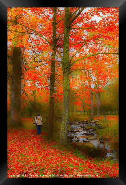 Walking by the Stream Framed Print by Louise Heusinkveld