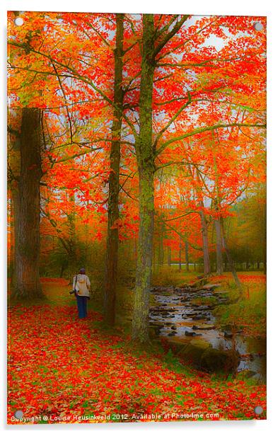 Walking by the Stream Acrylic by Louise Heusinkveld