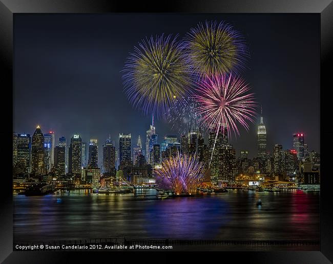NYC Celebrates Fleet Week Framed Print by Susan Candelario