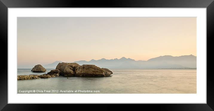 Antalya Sunset Rock Framed Mounted Print by Chris Frost