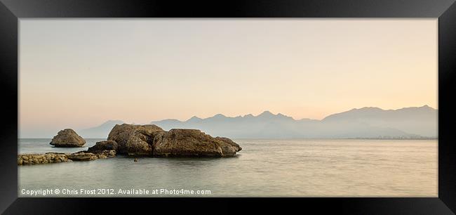 Antalya Sunset Rock Framed Print by Chris Frost