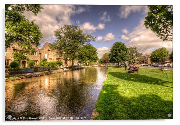 Bourton on the Water Acrylic by Rob Hawkins