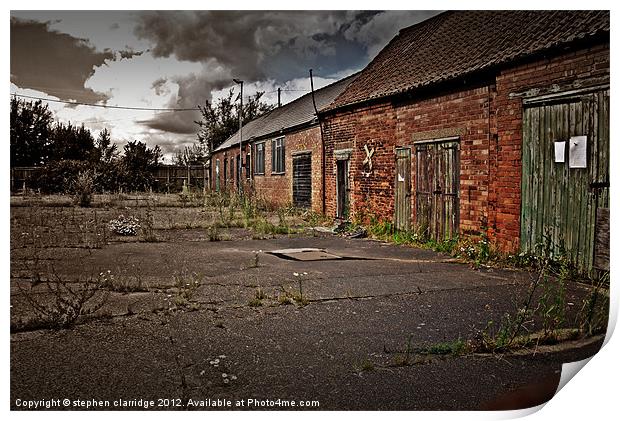 Old outbuildings Print by stephen clarridge