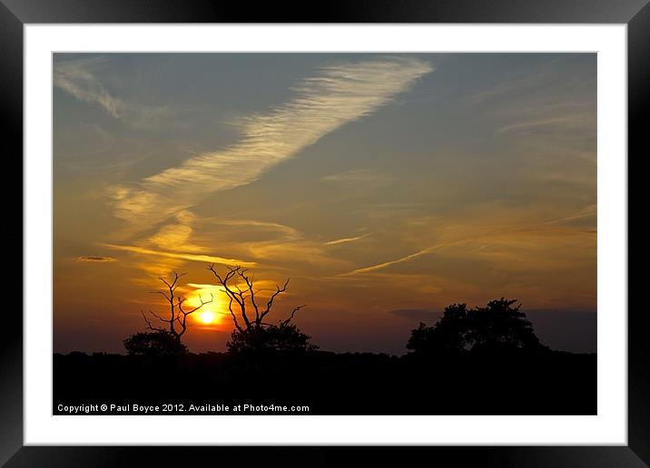 Carlton Marsh Sunset Framed Mounted Print by Paul Boyce
