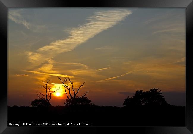 Carlton Marsh Sunset Framed Print by Paul Boyce