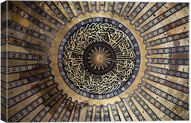 Mural on Hagia Sophia Dome Canvas Print by Arfabita  