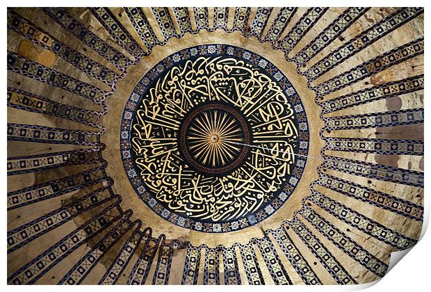 Mural on Hagia Sophia Dome Print by Arfabita  