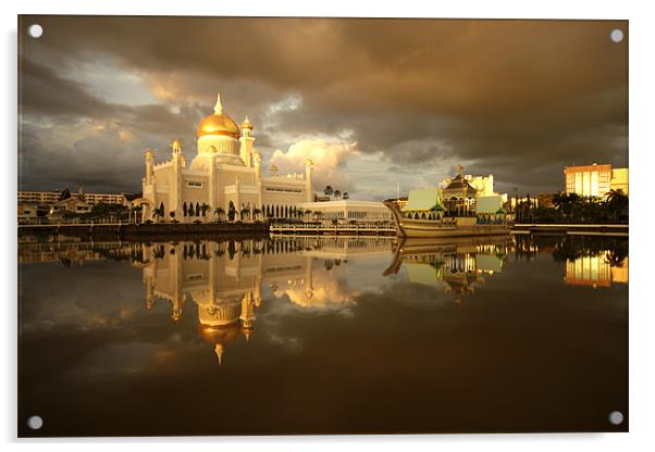 Royal Mosque in Brunei Acrylic by peter schickert