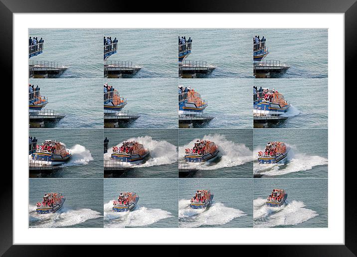 Launching the Tenby Lifeboat Framed Mounted Print by Steve Purnell