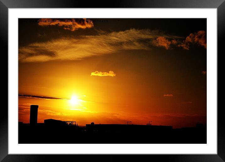 Sunset at Olympic stadium Framed Mounted Print by David Griffin