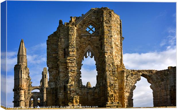 Ruins of Whitby Abbey, Yorkshire Canvas Print by Louise Heusinkveld