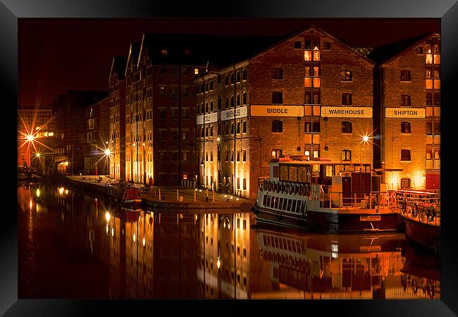Gloucester Docks at Night Framed Print by Dave Smedley