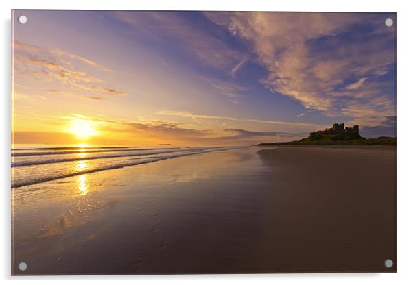 Bamburgh Sunrise Acrylic by Northeast Images