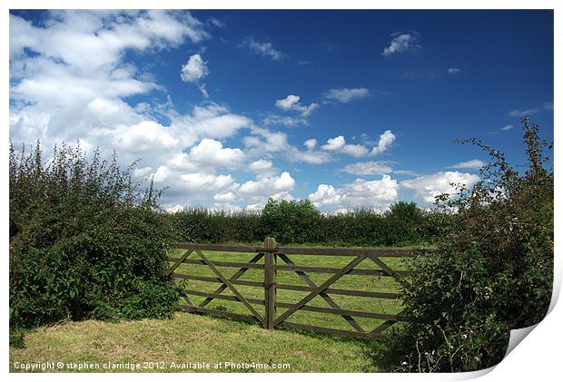 Field gate Print by stephen clarridge