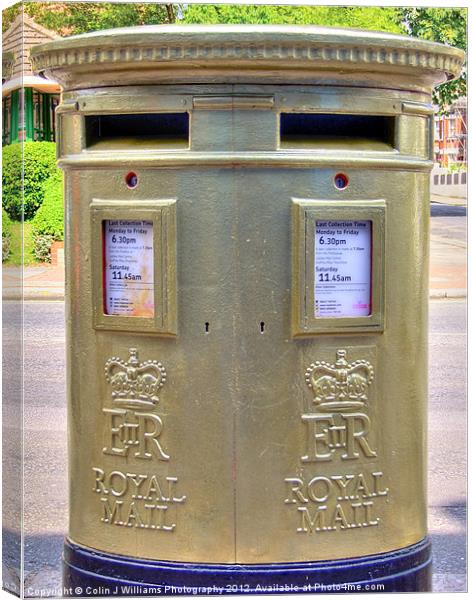 Gold Postbox Canvas Print by Colin Williams Photography