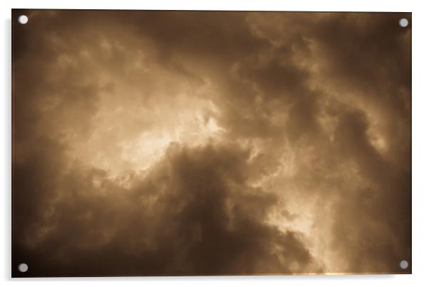 Sepia Clouds Acrylic by David Pyatt