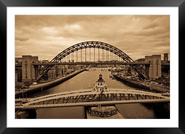 The Tyne Bridges Framed Mounted Print by John Ellis