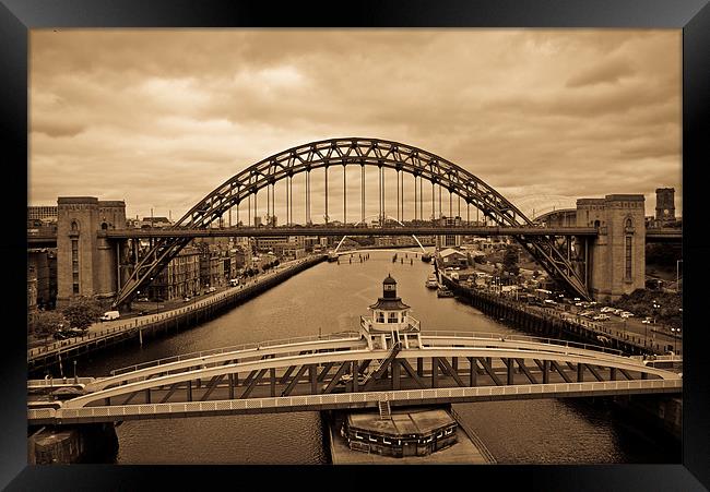 The Tyne Bridges Framed Print by John Ellis