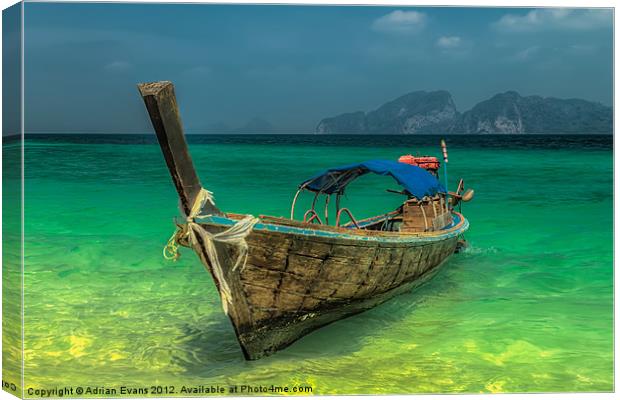 Longtail Boat Thailand Canvas Print by Adrian Evans
