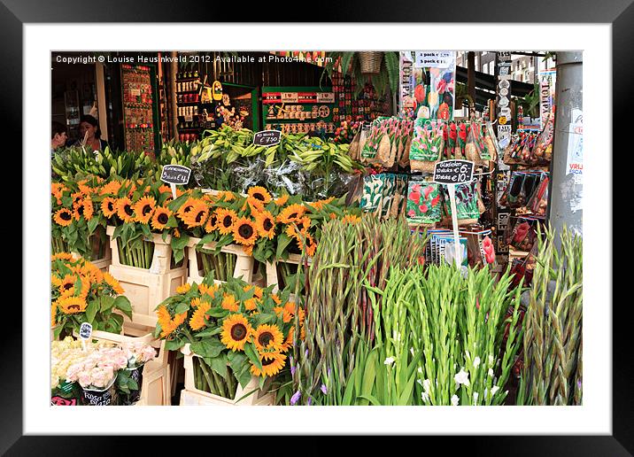 Flower shop in Amsterdam Framed Mounted Print by Louise Heusinkveld