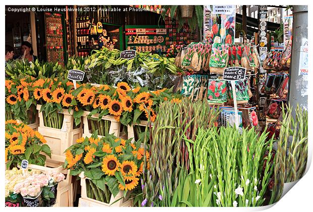 Flower shop in Amsterdam Print by Louise Heusinkveld